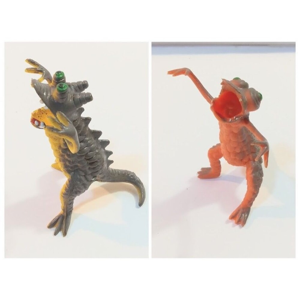 Lot Of 2 Vintage UGLY WUGGLIES WUGGLY Monster Jiggler Chinasaurs Dinosaurs